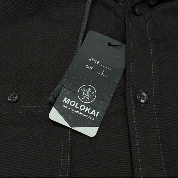 Molokai surf Co. Brown Lightweight Shirt Jacket Button Up Hooded - Picture 9 of 14